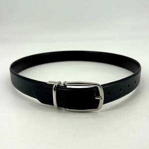 UEC Polo black leather/ brown  silver buckle belt size 32- reversible